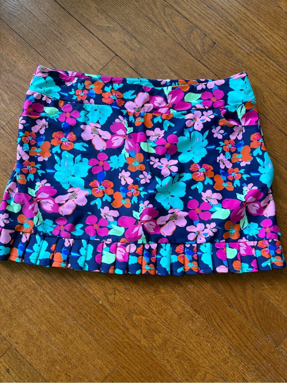 Aryeh Floral Mini Skort - Navy with Turquoise, Fuchsia & Orange